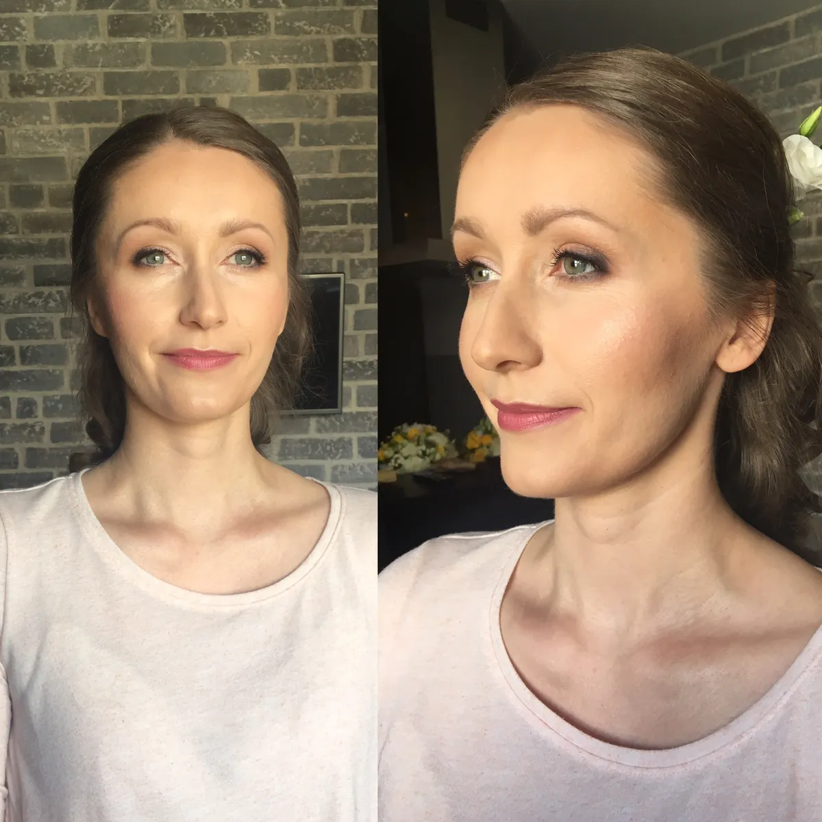 Makijażystka Kraków. Makijaż z dojazdem do klienta. Upięcie włosów. Stylista śłubny Kraków. Wizażystka Kraków. Metamorfoza ślubna. Makijaż na każdą okazję. Profesjonalny makijaż i fryzura śłubna Kraków. Rozświetlona cera. Lekki Makijaż ślubny